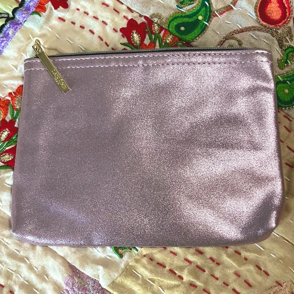 🎁 GWP Lancôme Rose Pink Sparkle Cosmetic Essentials Bag Make Up NWOT